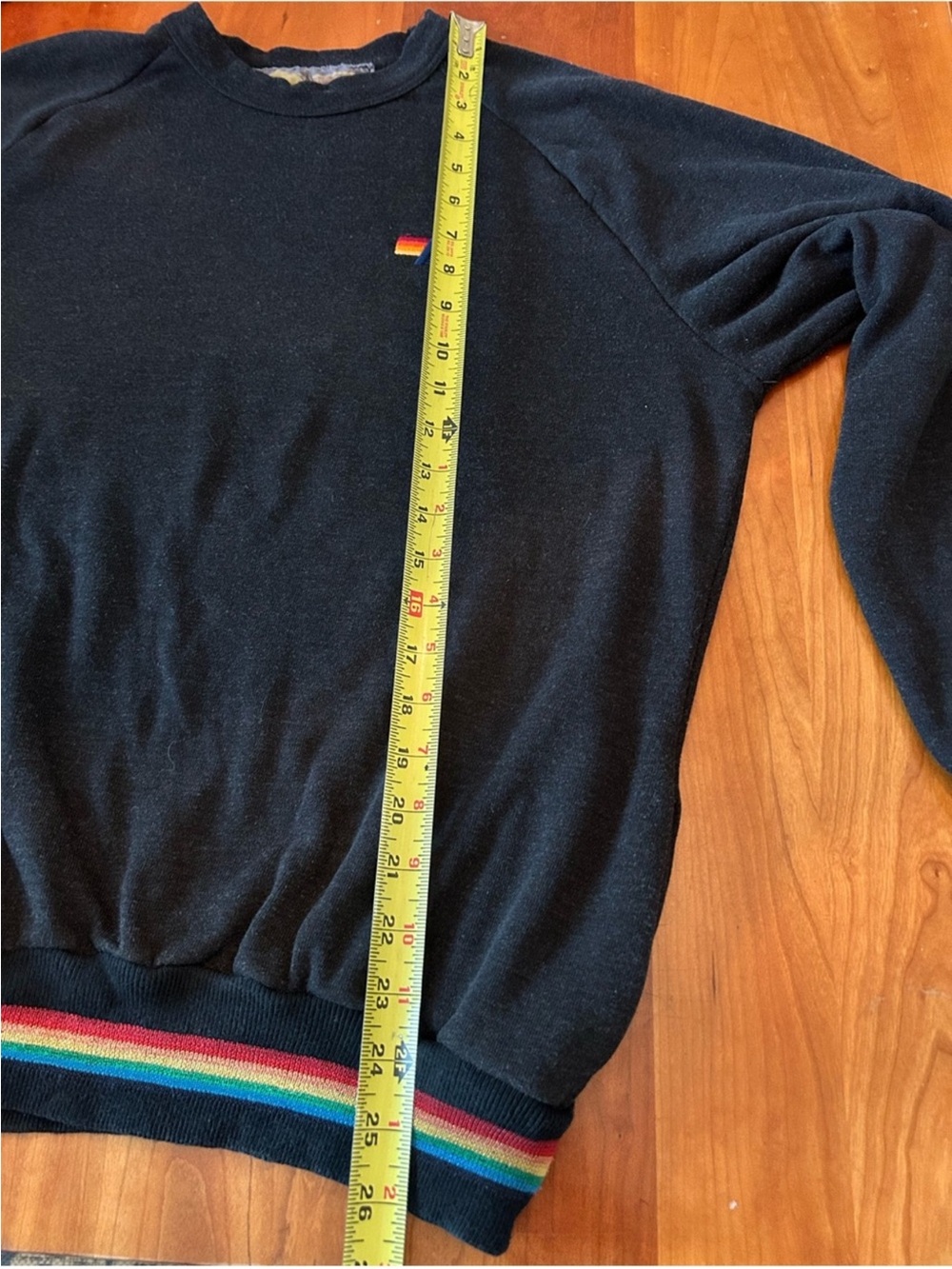 Aviator Nation gray rainbow striped side pockets crewneck Size Medium - Picture 7 of 8